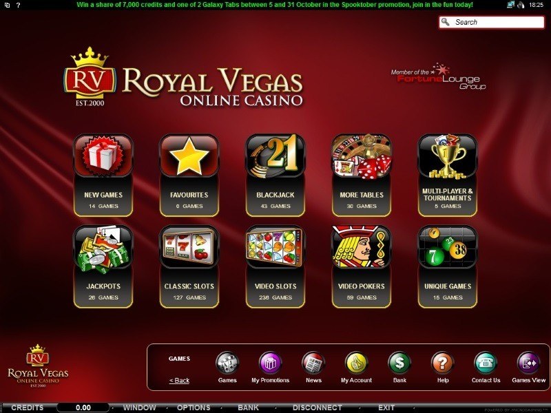 Royal Vegas lobby