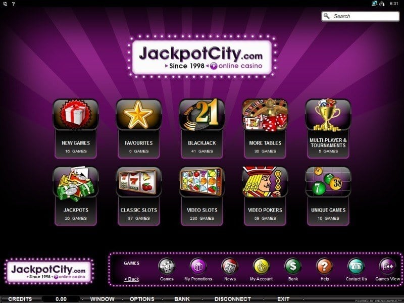 Jackpot City lobby