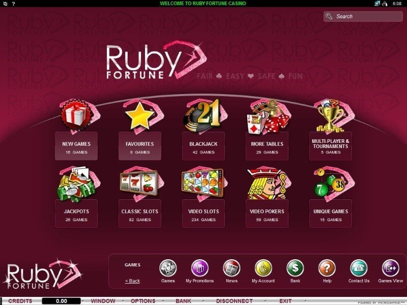 Ruby Fortune lobby